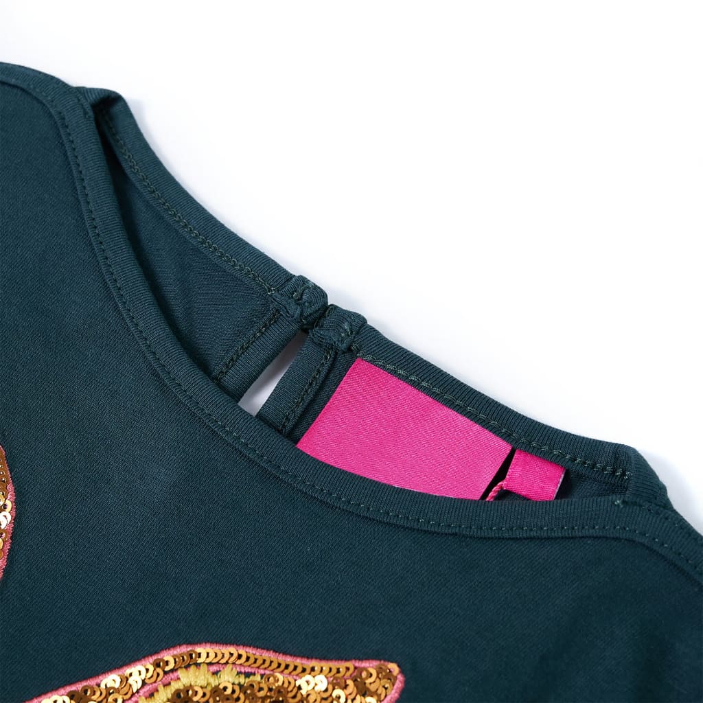 Vidaxl kindershirt met lange mouwen 128 donkergroen