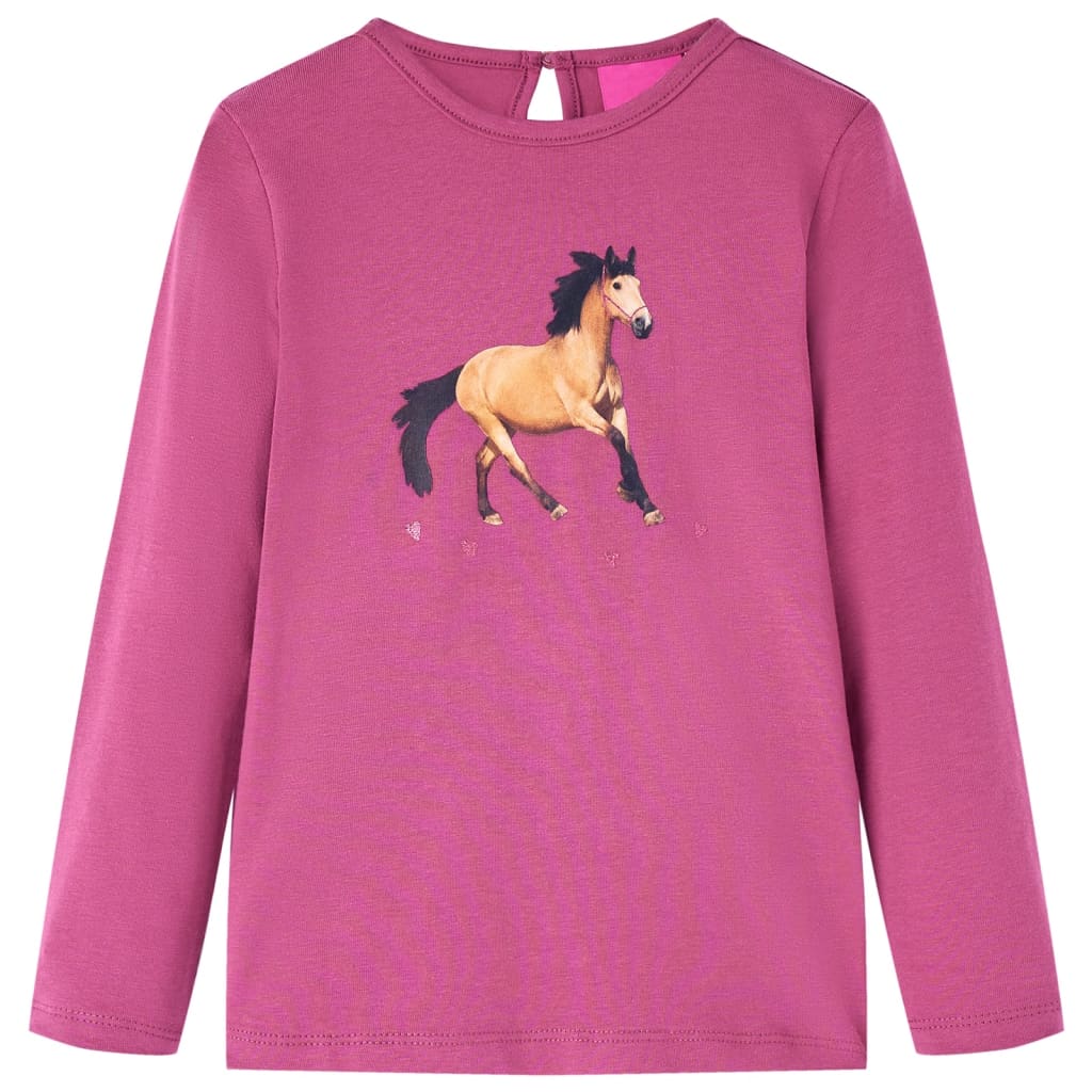 Vidaxl kindershirt met lange mouwen 140 frambooskleurig