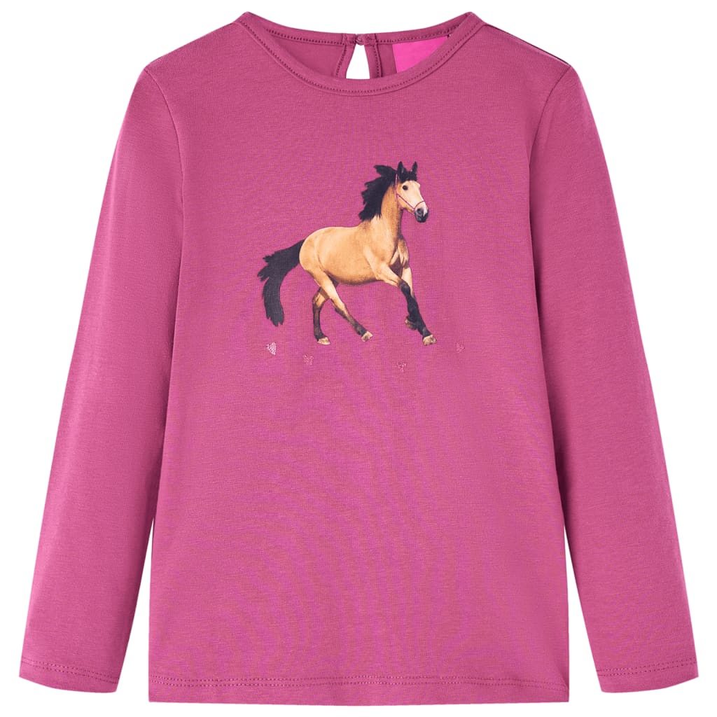 Vidaxl kindershirt met lange mouwen 116 frambooskleurig