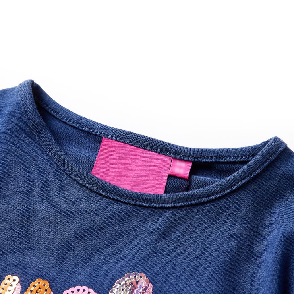 Vidaxl kindershirt met lange mouwen 116 marineblauw