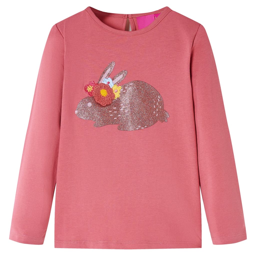 Vidaxl kindershirt met lange mouwen 128 oudroze