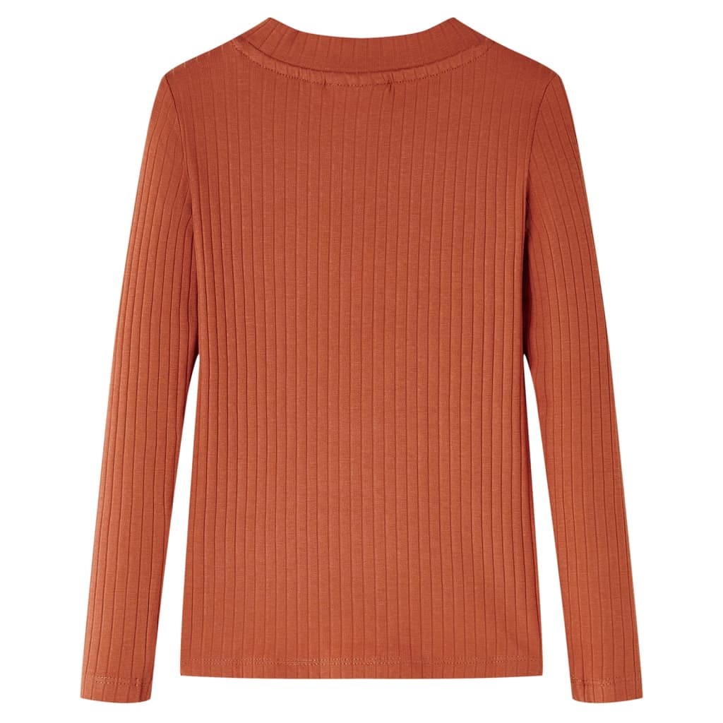 Vidaxl kindershirt met lange mouwen 104 cognackleurig