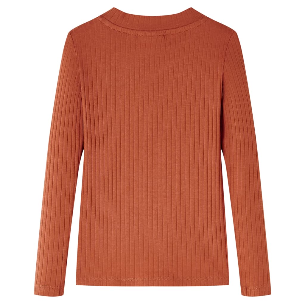 Vidaxl kindershirt met lange mouwen 116 cognackleurig