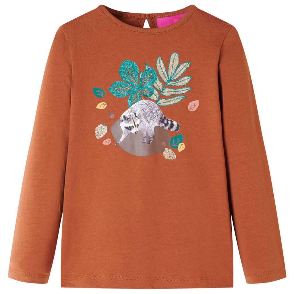 Vidaxl kindershirt met lange mouwen 140 cognackleurig