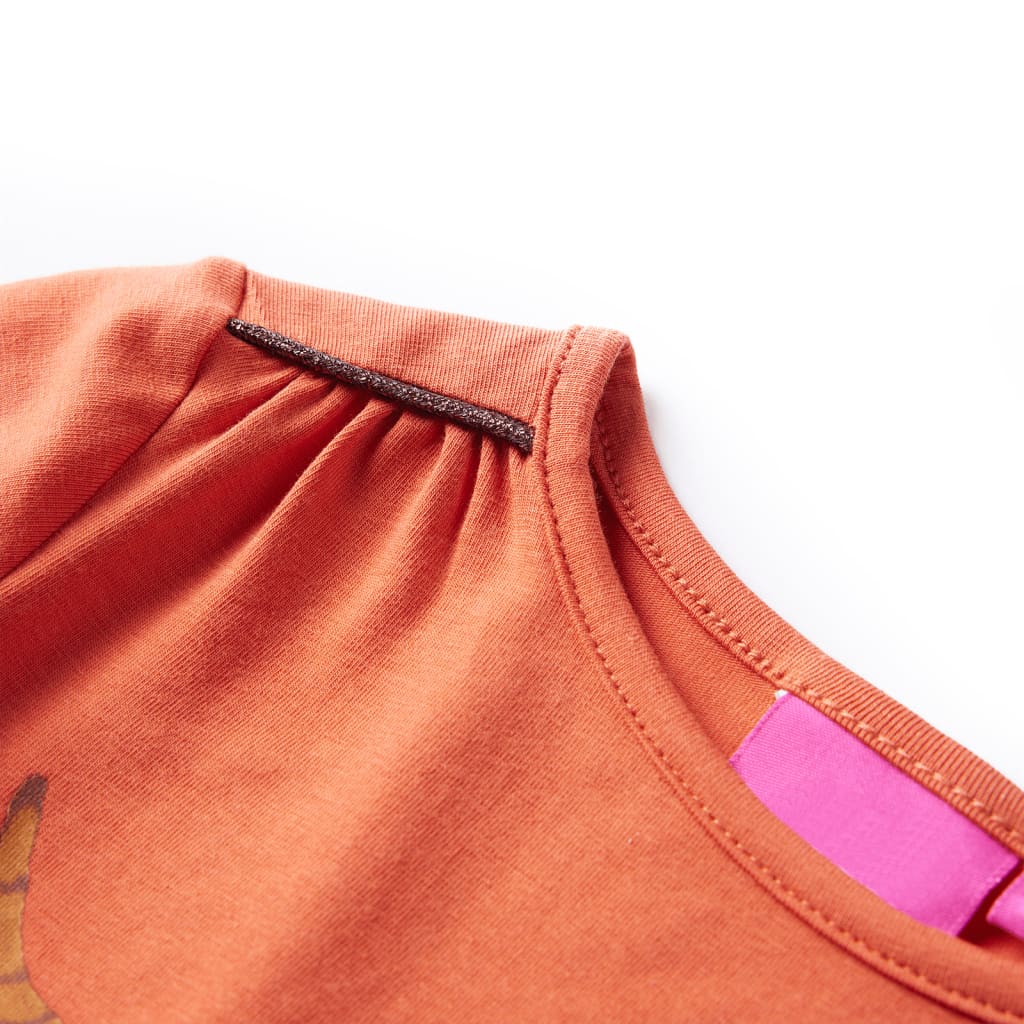 Vidaxl kindershirt met lange mouwen 128 oranjebruin