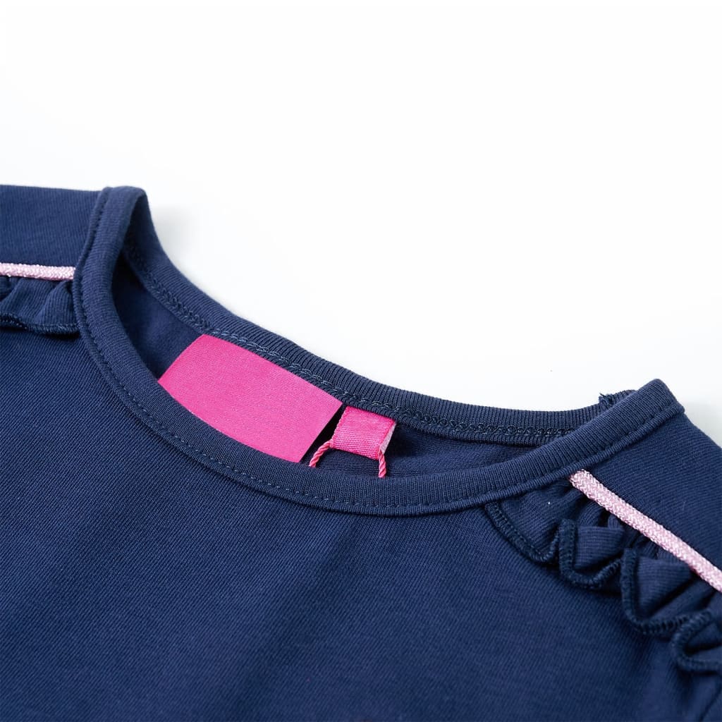 Vidaxl kindershirt met lange mouwen 128 marineblauw