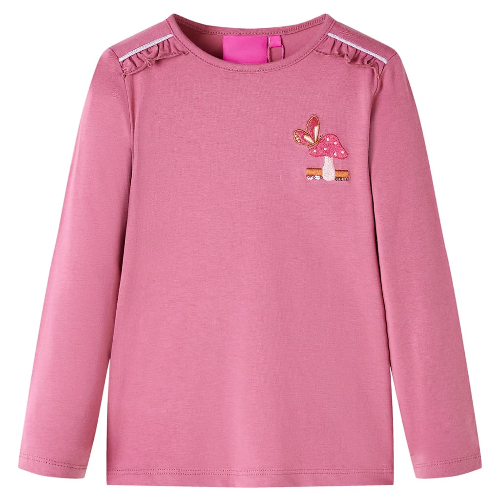 Vidaxl kindershirt met lange mouwen 128 frambozenkleurig