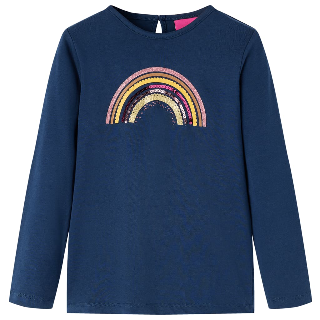 Vidaxl kindershirt met lange mouwen 92 marineblauw
