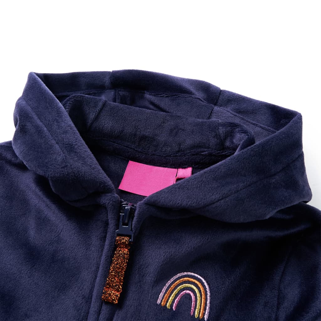 Vidaxl kinderjas met capuchon 92 marineblauw
