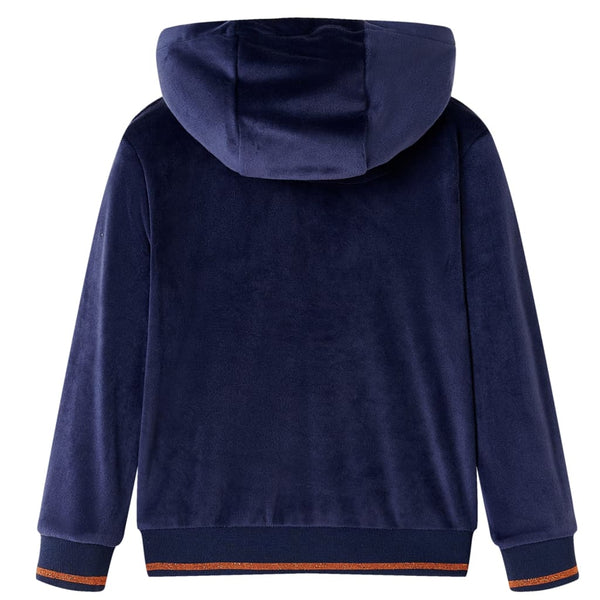 Vidaxl kinderjas met capuchon 104 marineblauw