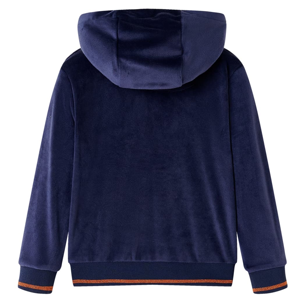 Vidaxl kinderjas met capuchon 140 marineblauw