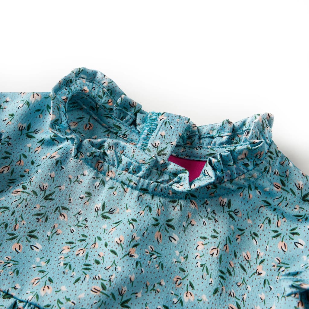 Vidaxl kinderjurk met lange mouwen 140 blauw