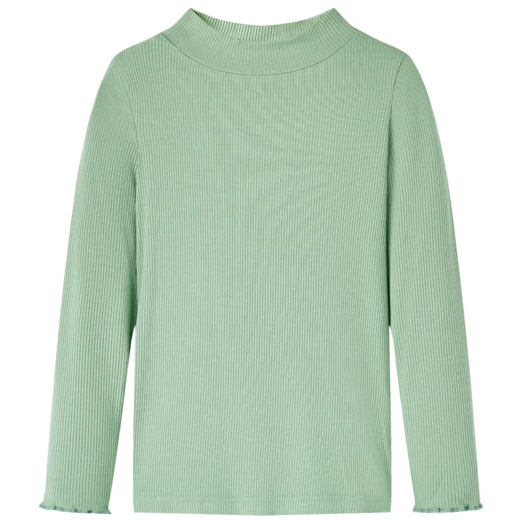 Vidaxl kindershirt met lange mouwen lage col 140 donkermintkleurig