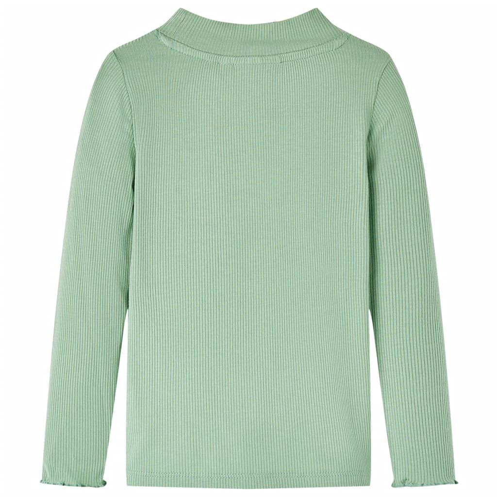 Vidaxl kindershirt met lange mouwen lage col 140 donkermintkleurig