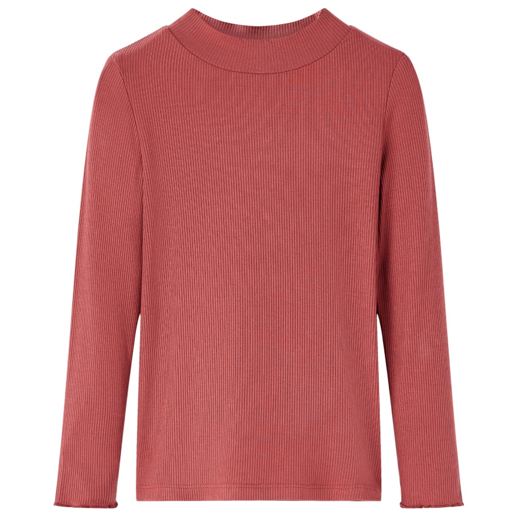 VidaXL Kindershirt met lange mouwen en lage kleur 104 roodbruin