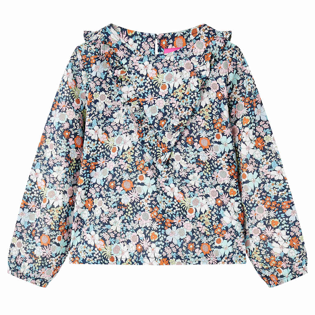 Vidaxl kindershirt met lange mouwen 104 donkerblauw