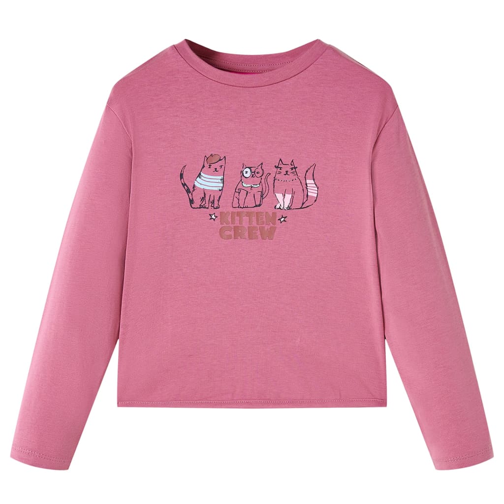 Vidaxl kindershirt met lange mouwen 128 frambooskleurig