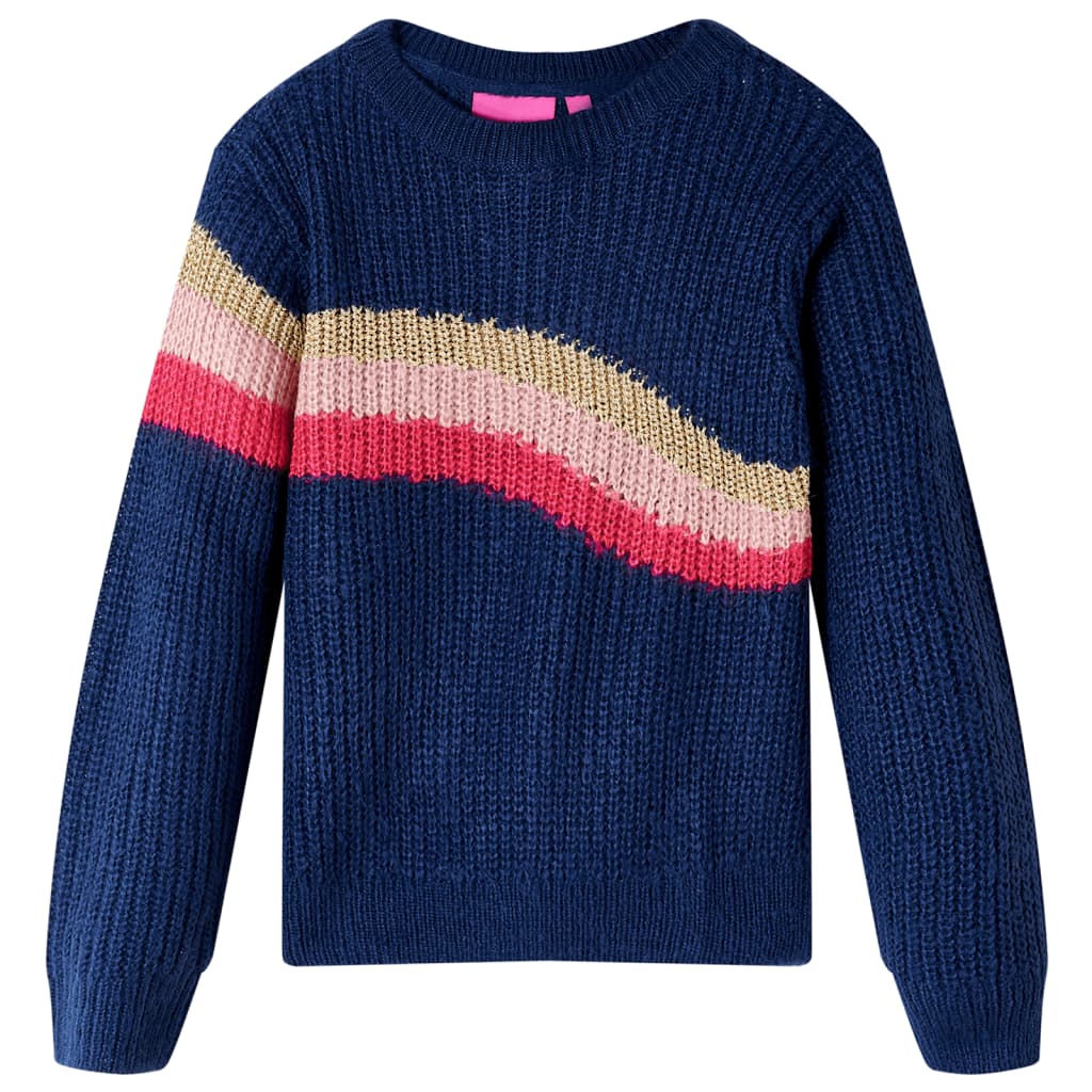 Vidaxl kindertrui gebreid 140 marineblauw