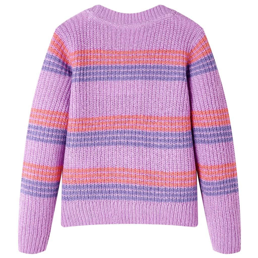 Vidaxl kindertrui gebreid met strepen 92 lila en roze