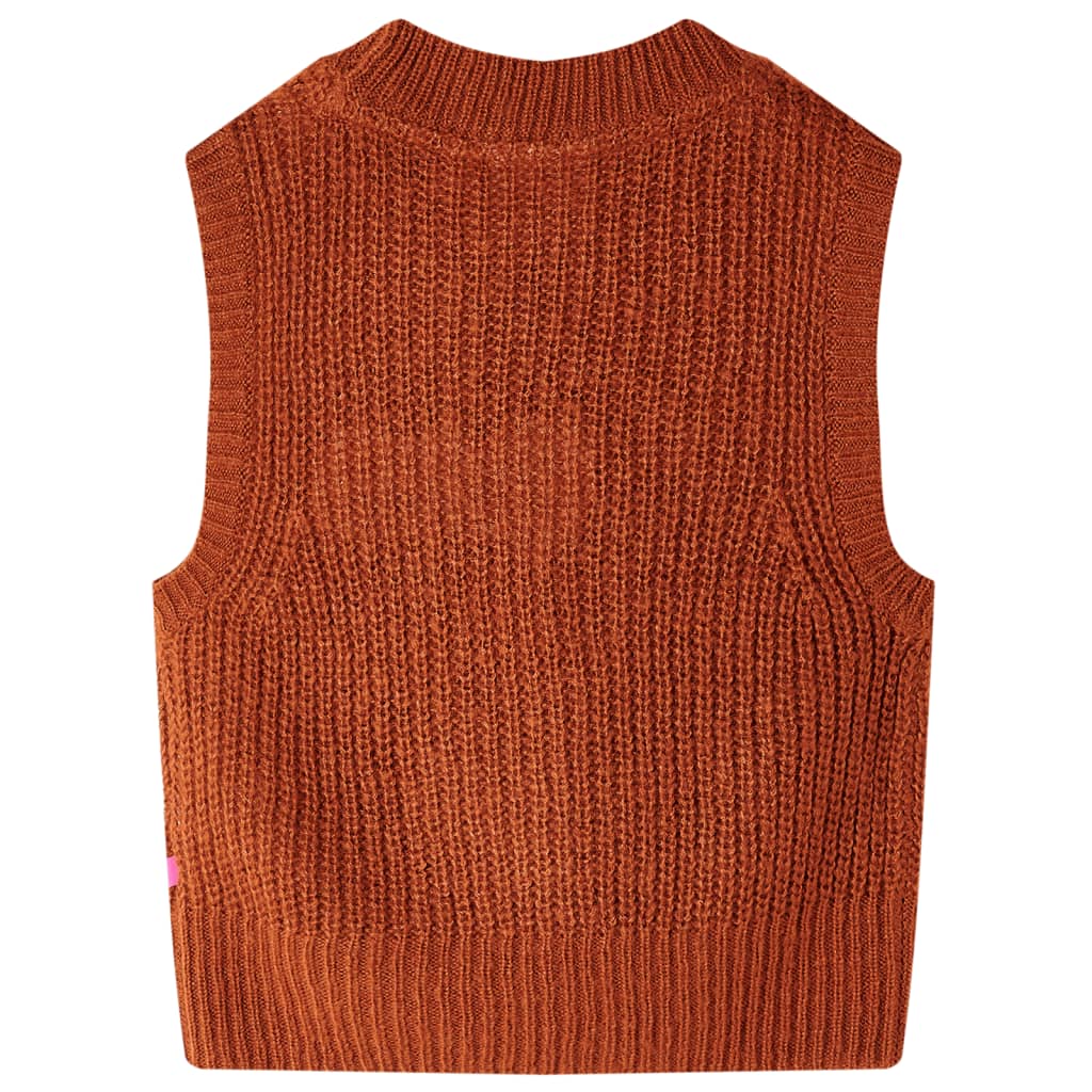 Vidaxl kinderspencer gebreid 92 cognackleurig