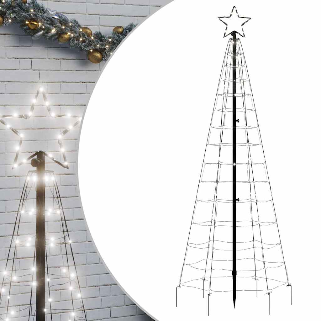 Vidaxl led-kerstboom met spikes 220 led's koud wit 180 cm