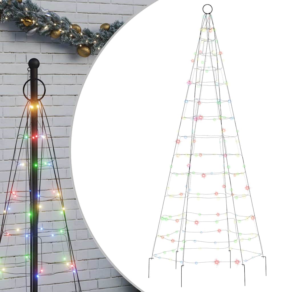 Vidaxl led-kerstboom op vlaggenmast 200 leds cartoon 180 cm