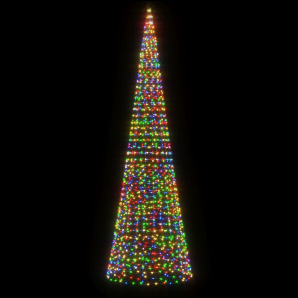 Vidaxl led-kerstboom aan vlaggenmast 1534 leds kleurrijk 500 cm