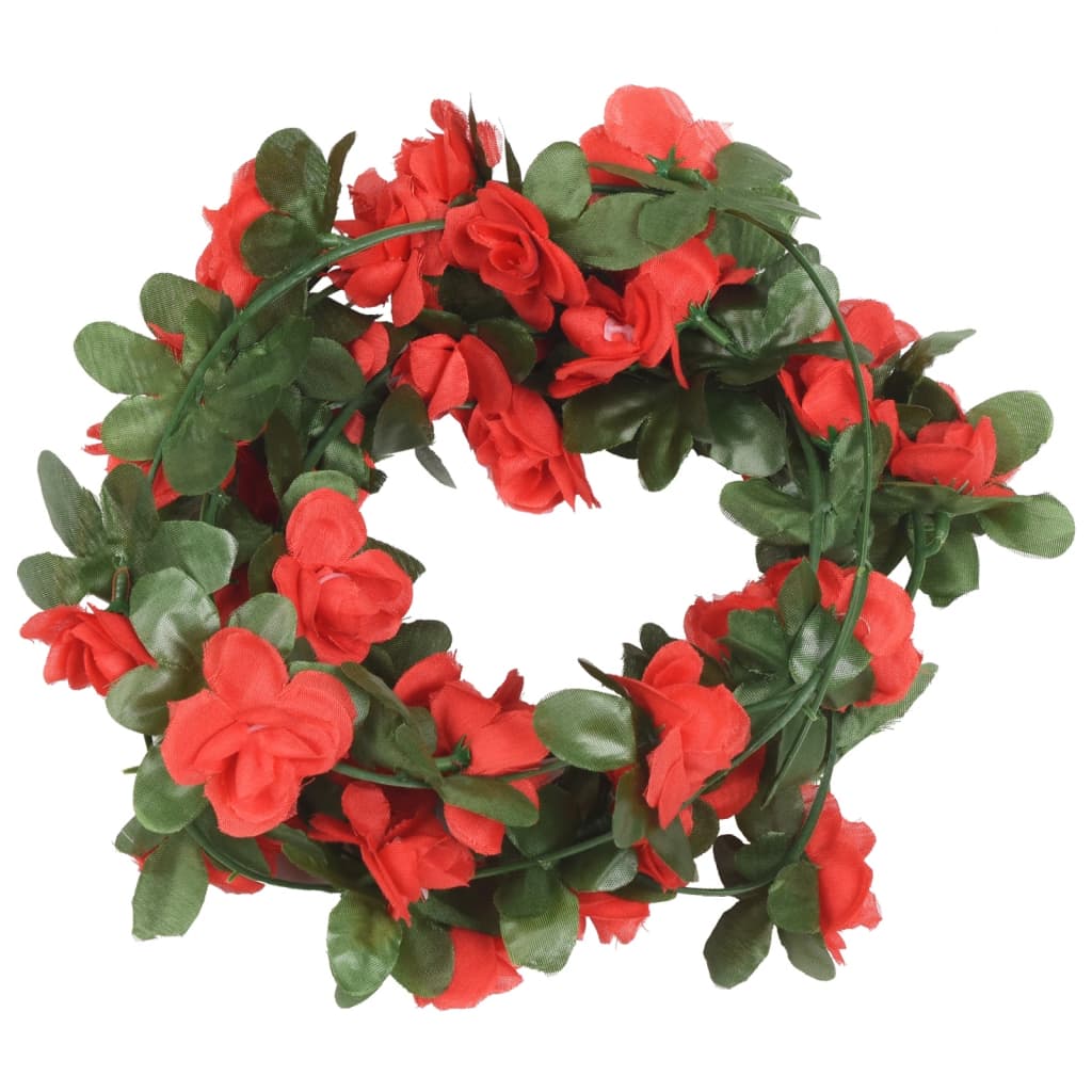 Vidaxl bloemenslingers 6 st 250 cm lente rood