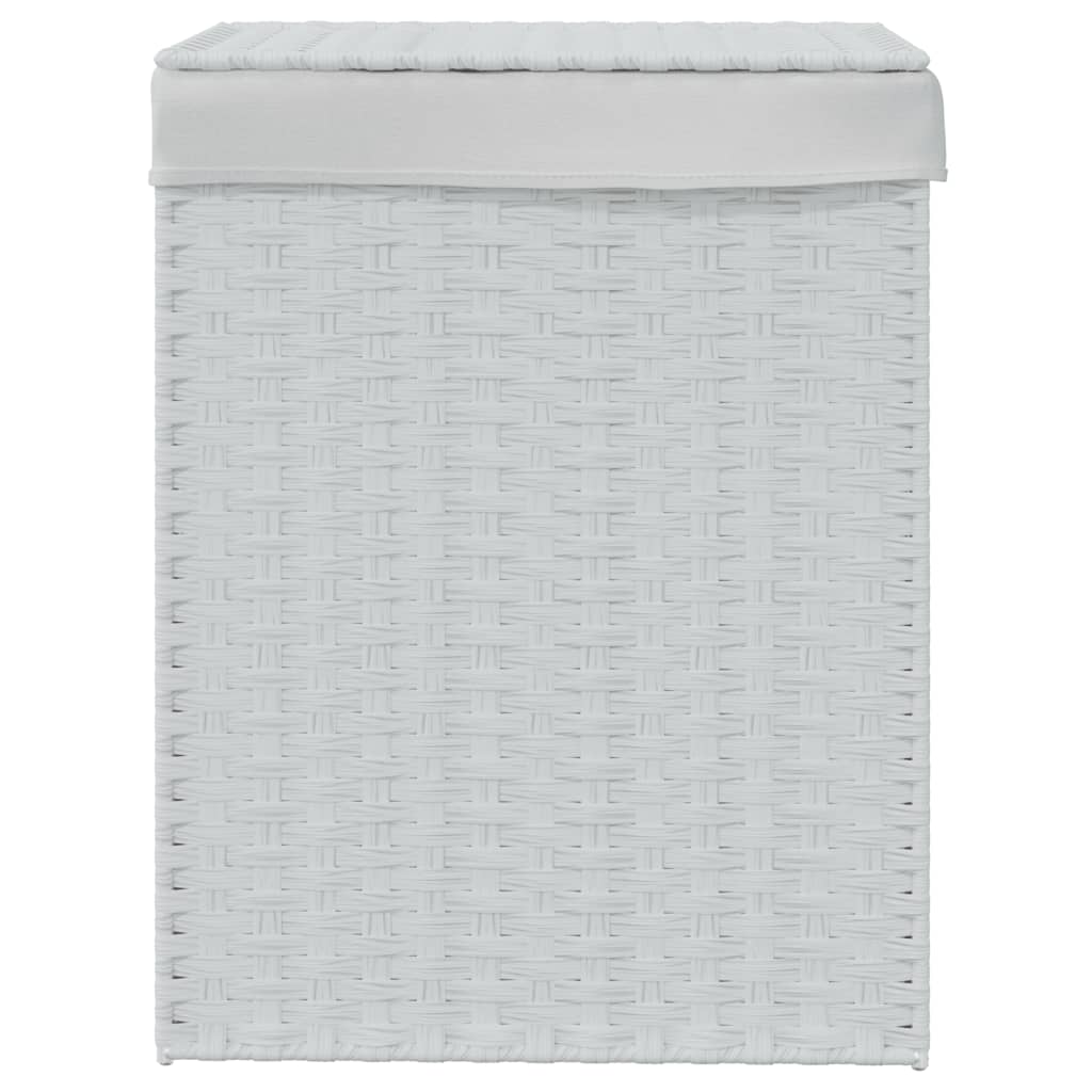 Vidaxl wasmand met deksel 46x33x60 cm poly rotan wit