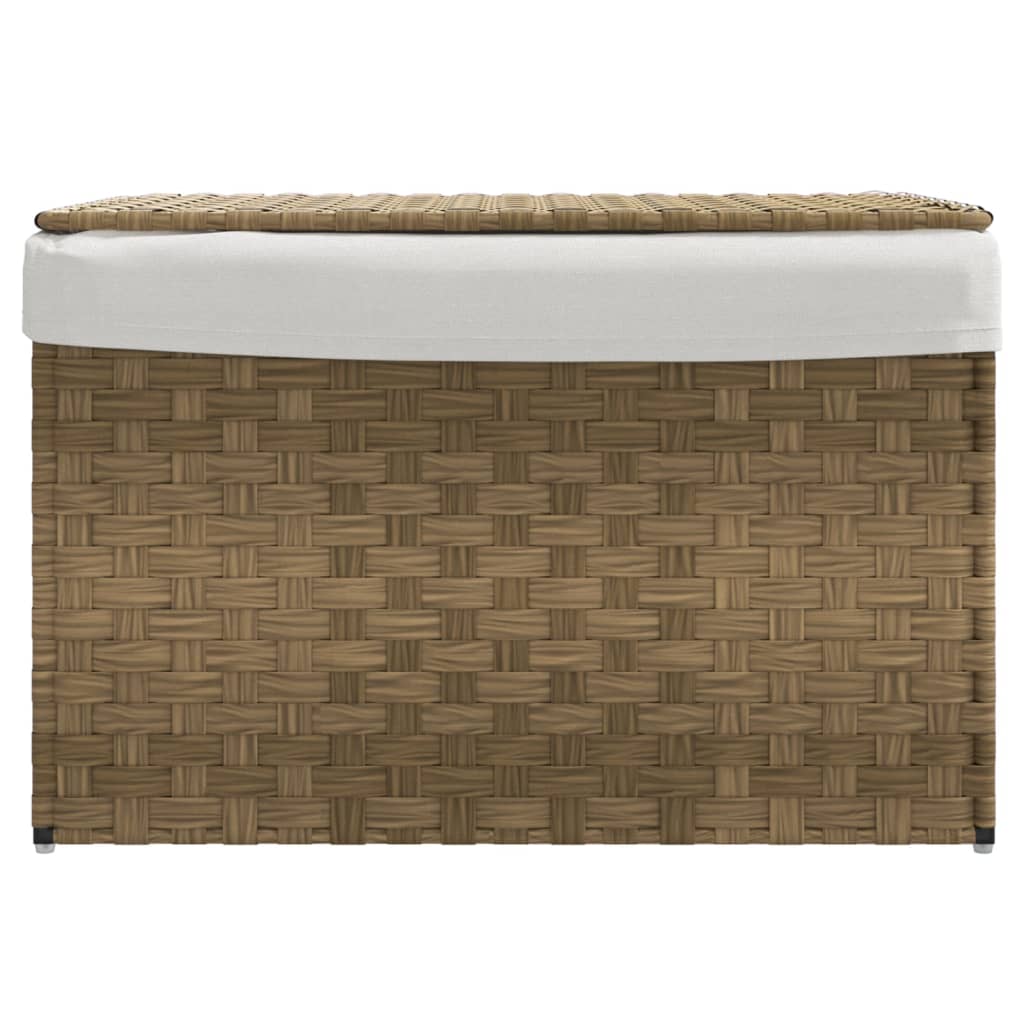 Vidaxl wasmand met deksel 55,5x35x34 cm poly rotan
