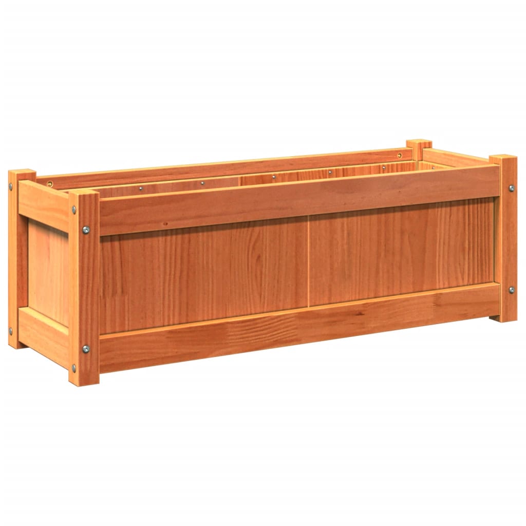 Vidaxl plantenbak 90x31x31 cm massief groenenhout wasbruin