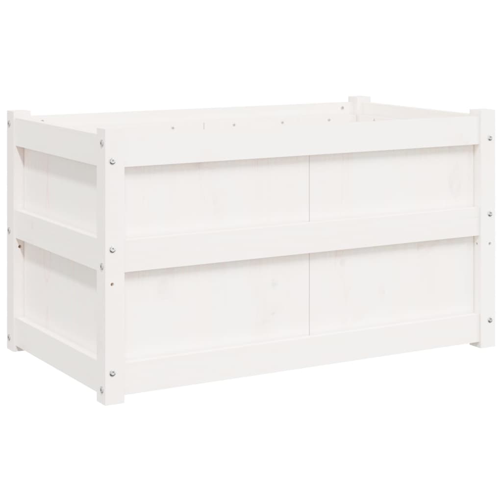 Vidaxl plantenbak 90x50x50 cm massief groenhout wit