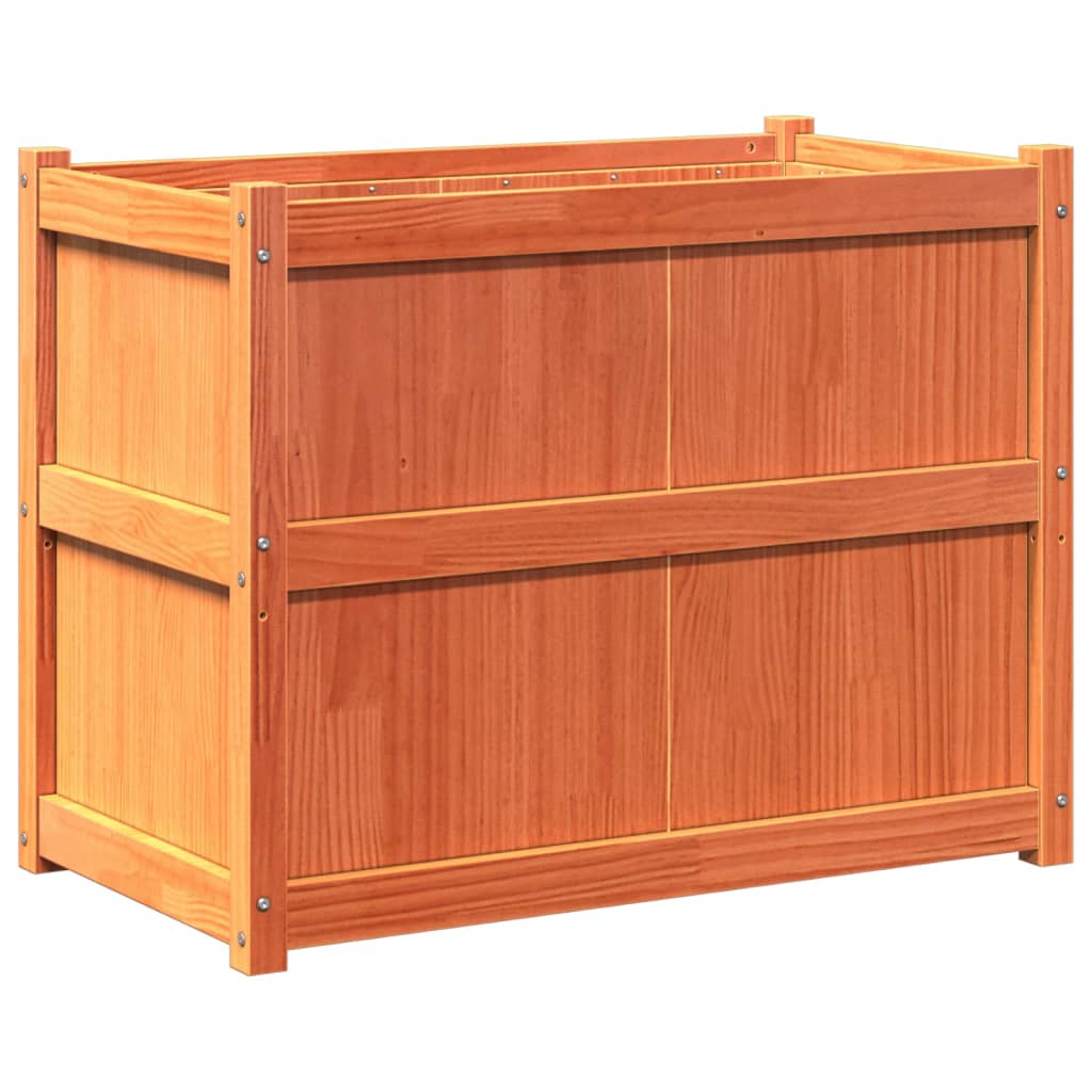 Vidaxl plantenbak 90x50x70 cm massief groenenhout wasbruin