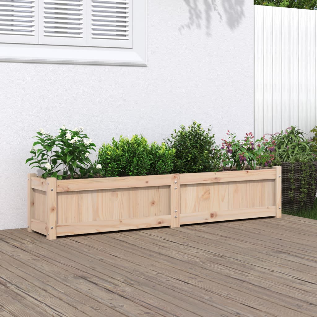 Vidaxl plantenbak 150x31x31 cm massief groenhout