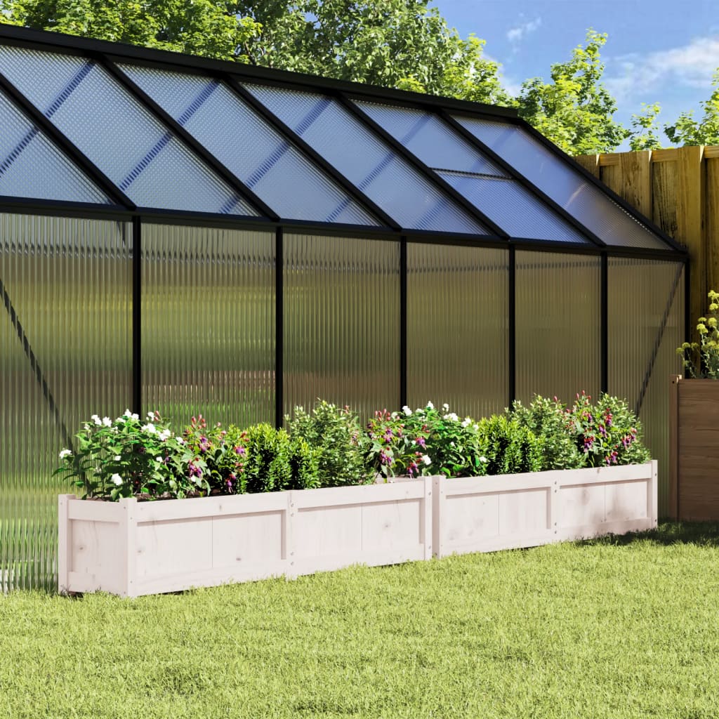 Vidaxl plantenbakken 2 st cm massief groenhout wit