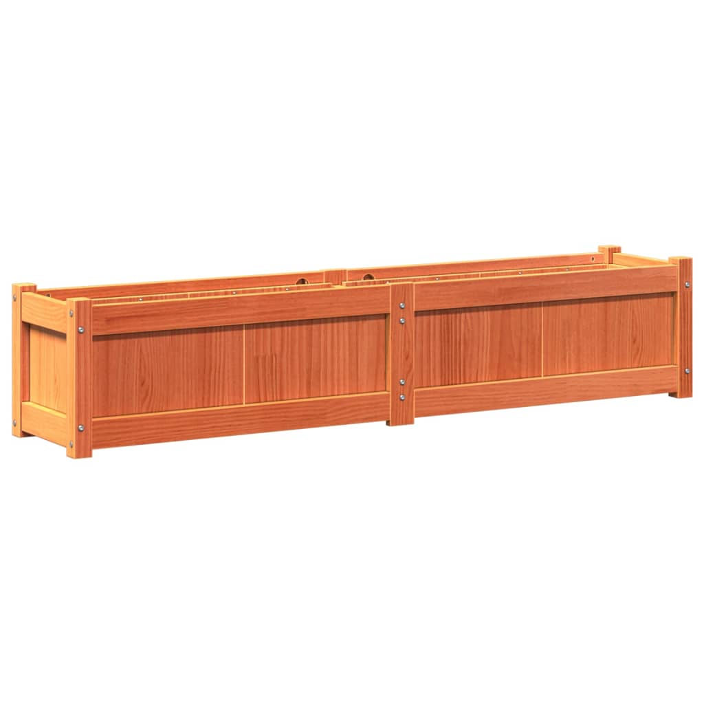VidaXL Plantenbak 150x31x31 cm massief groenhout wasbruin