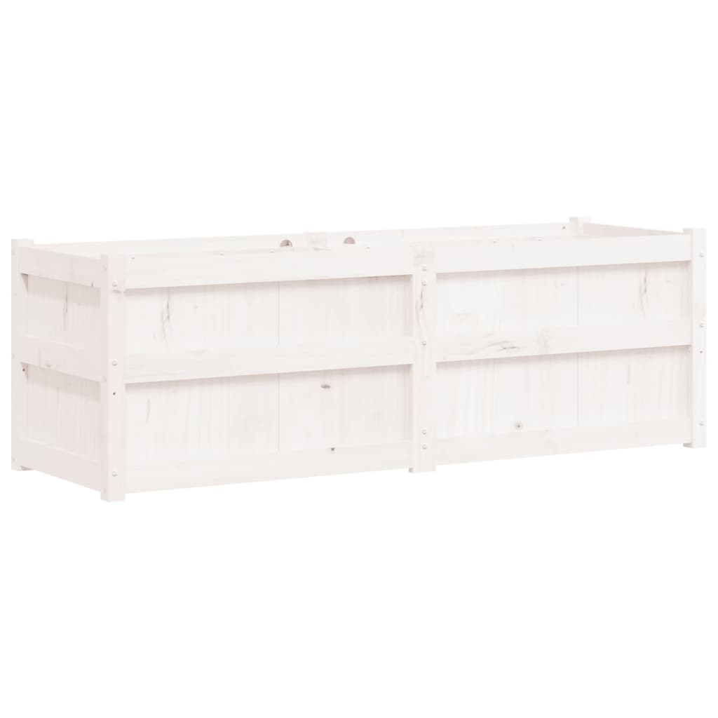 Vidaxl plantenbak 150x50x50 cm massief groenhout wit