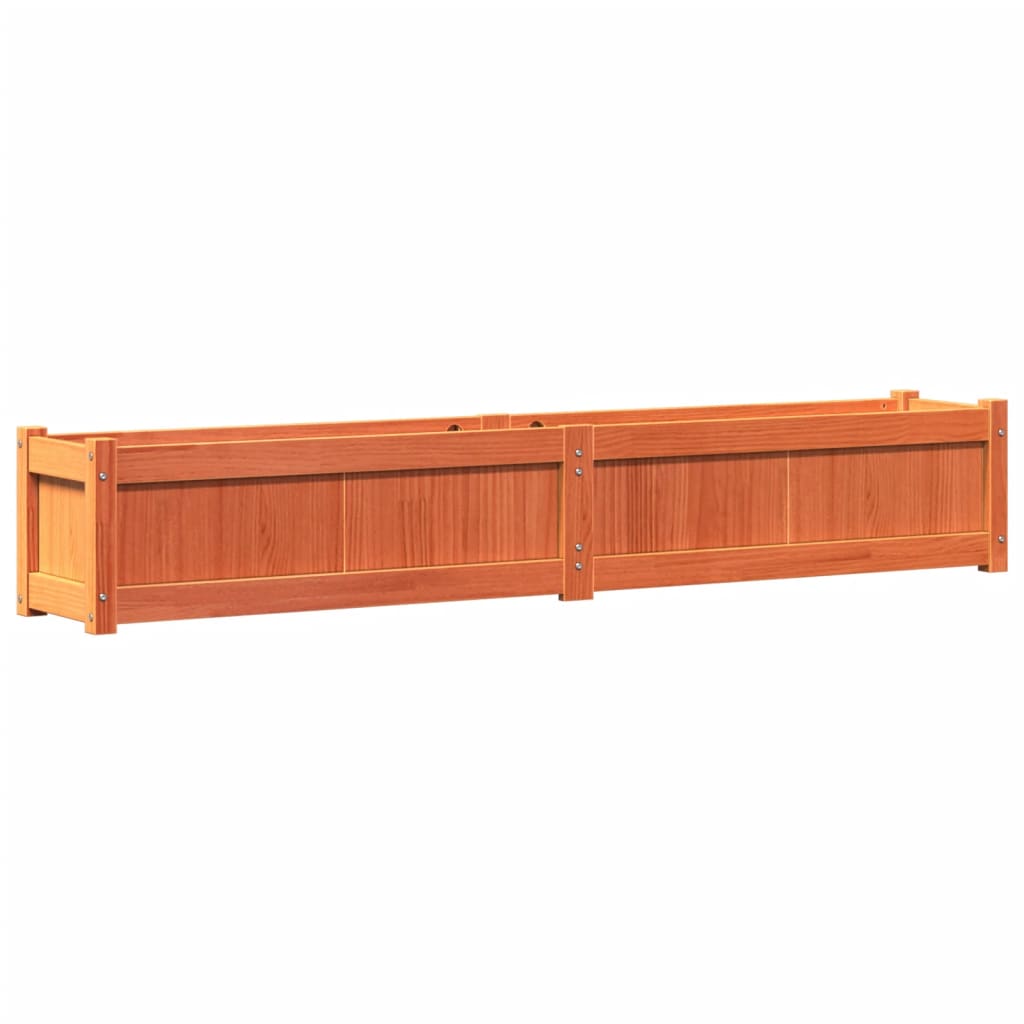 Vidaxl plantenbak 180x31x31 cm massief groenenhout wasbruin