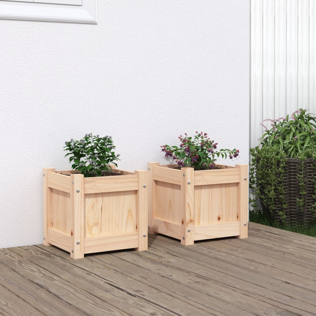 Vidaxl plantenbakken 2 st cm massief groenhout
