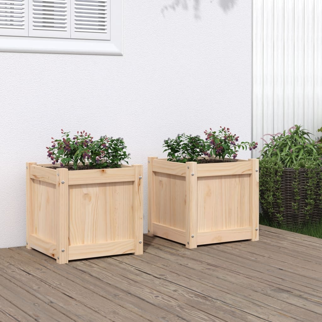 Vidaxl plantenbakken 2 st cm massief groenhout