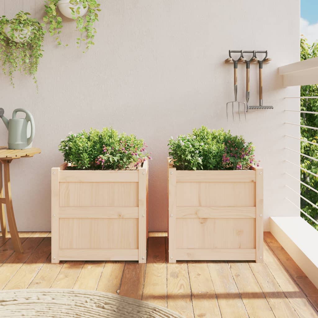 Vidaxl plantenbakken 2 st cm massief groenhout