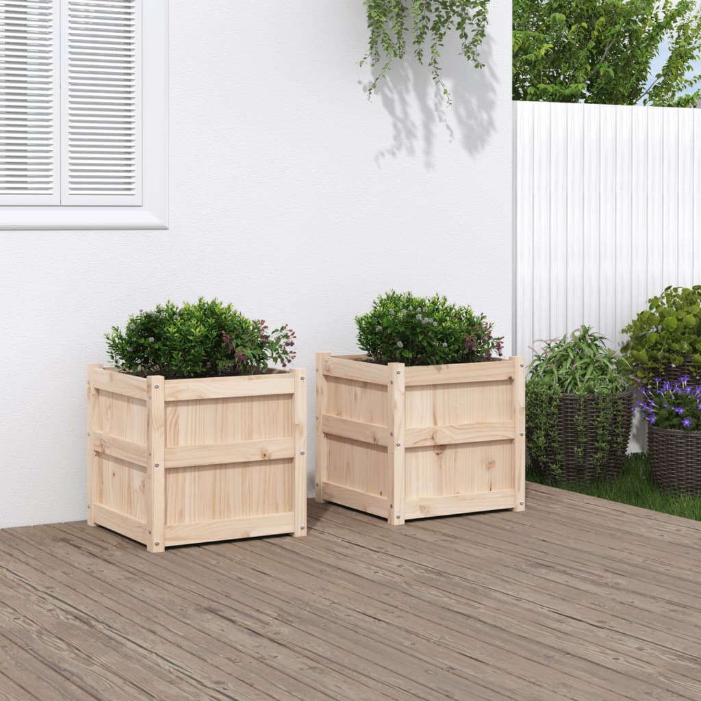 Vidaxl plantenbakken 2 st cm massief groenhout