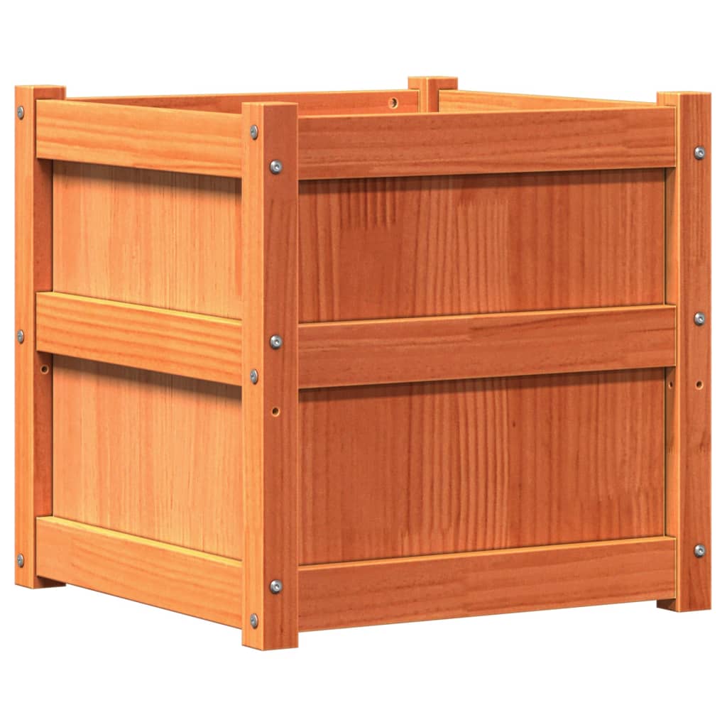 Vidaxl plantenbak 50x50x50 cm massief groenenhout wasbruin
