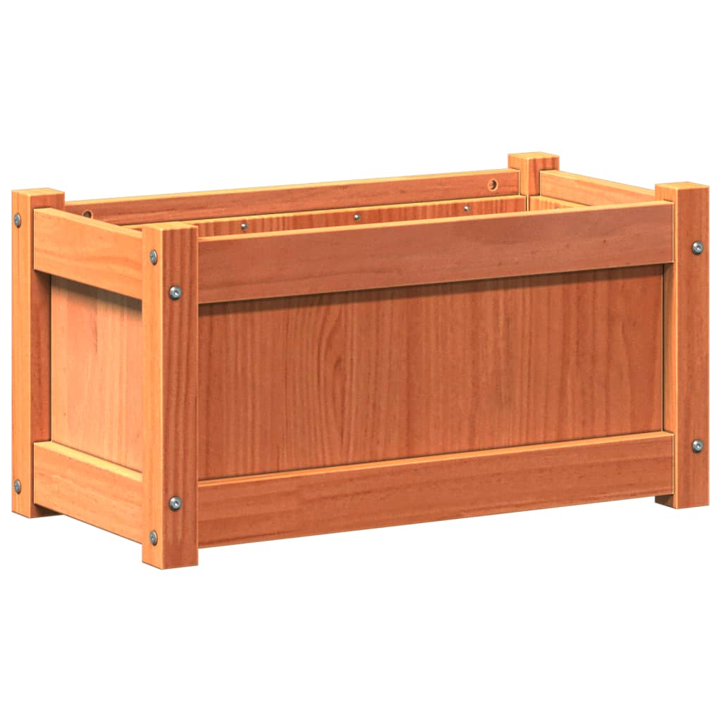Vidaxl plantenbak 60x31x31 cm massief groenenhout wasbruin