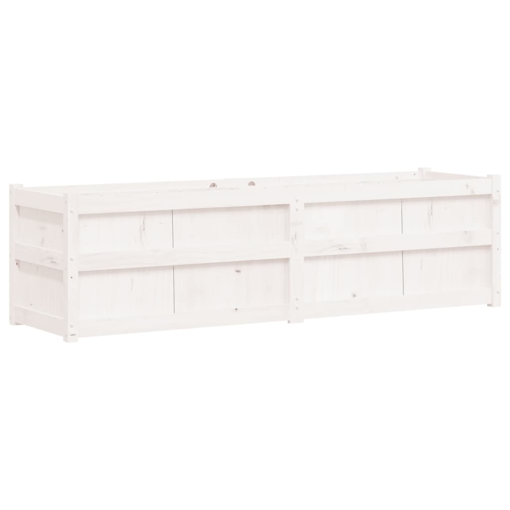 Vidaxl plantenbak 180x50x50 cm massief groenhout wit