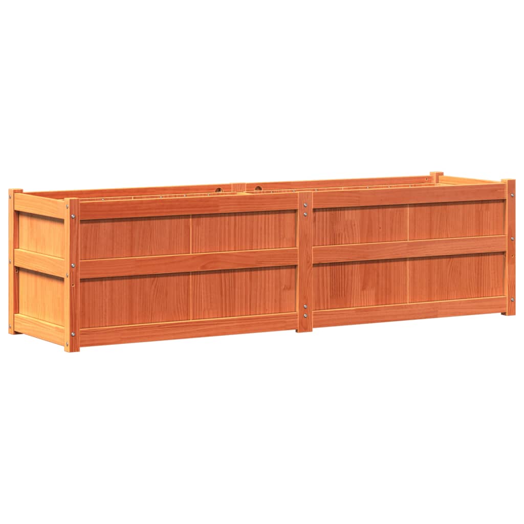 Vidaxl plantenbak 180x50x50 cm massief groenenhout wasbruin
