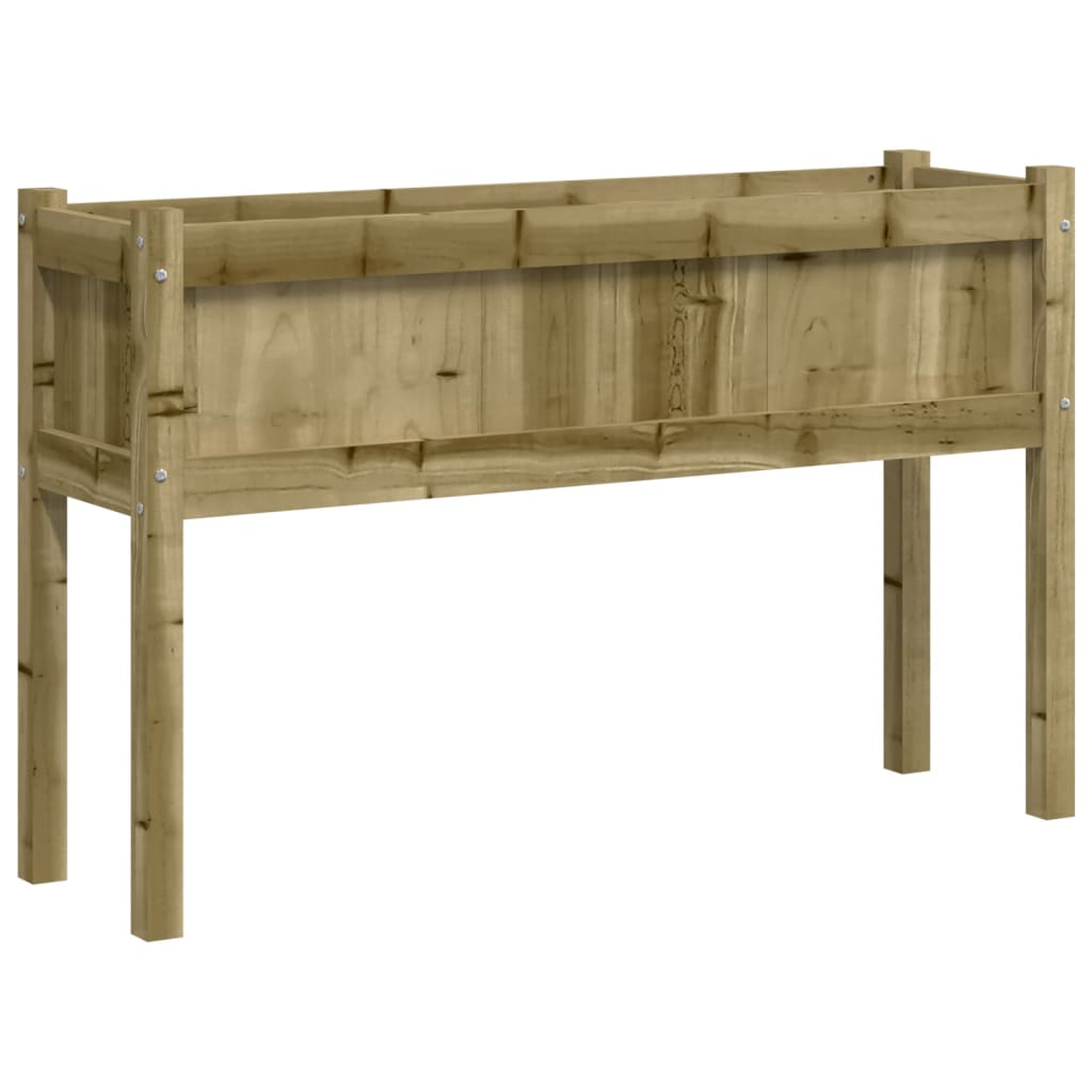 Vidaxl plantenbak met poten 110x31x70 cm geïmpregneerd groenenhout