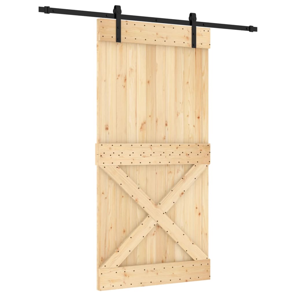 VidaXL Schuifdeur met beslag 100x210 cm massief groenhout