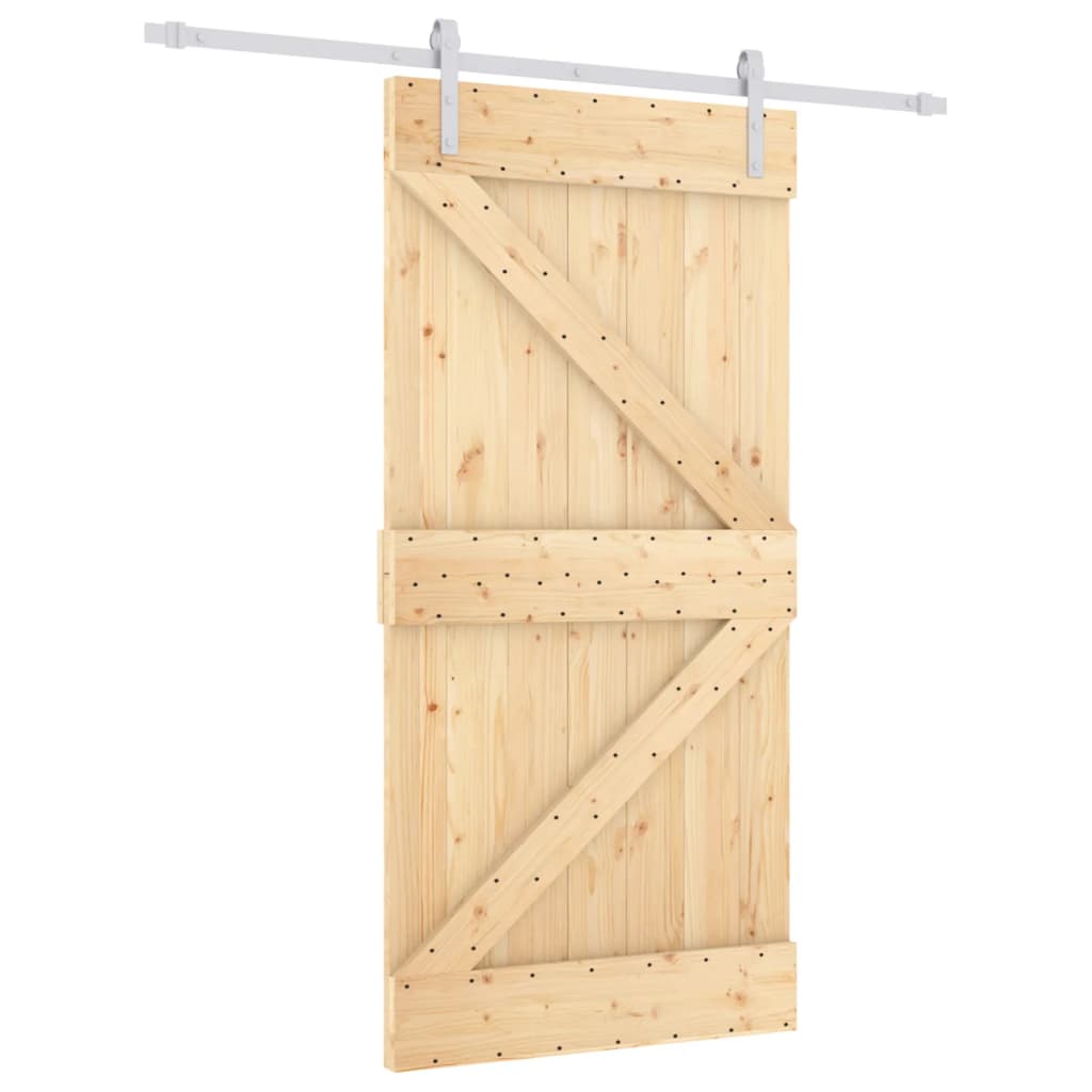 VidaXL Schuifdeur met beslag 100x210 cm massief groenhout