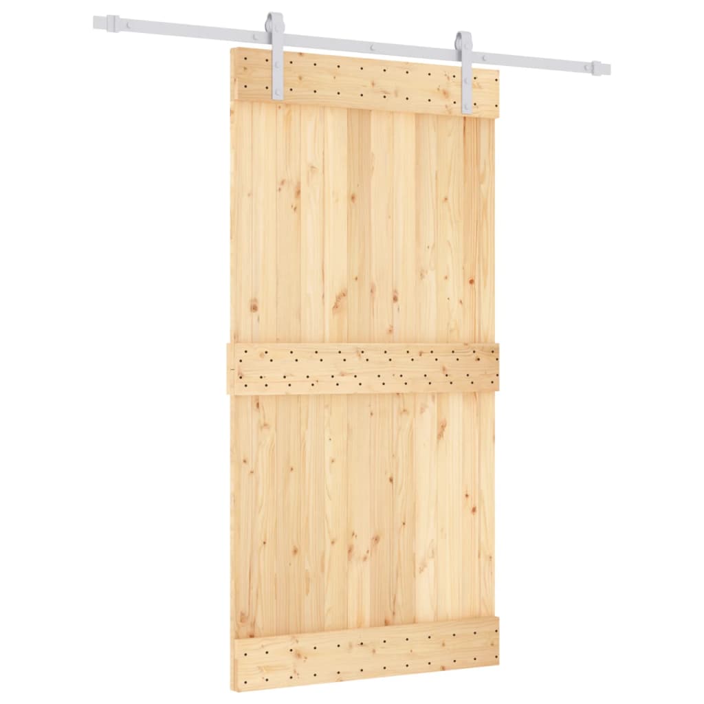 VidaXL Schuifdeur met beslag 100x210 cm massief groenhout